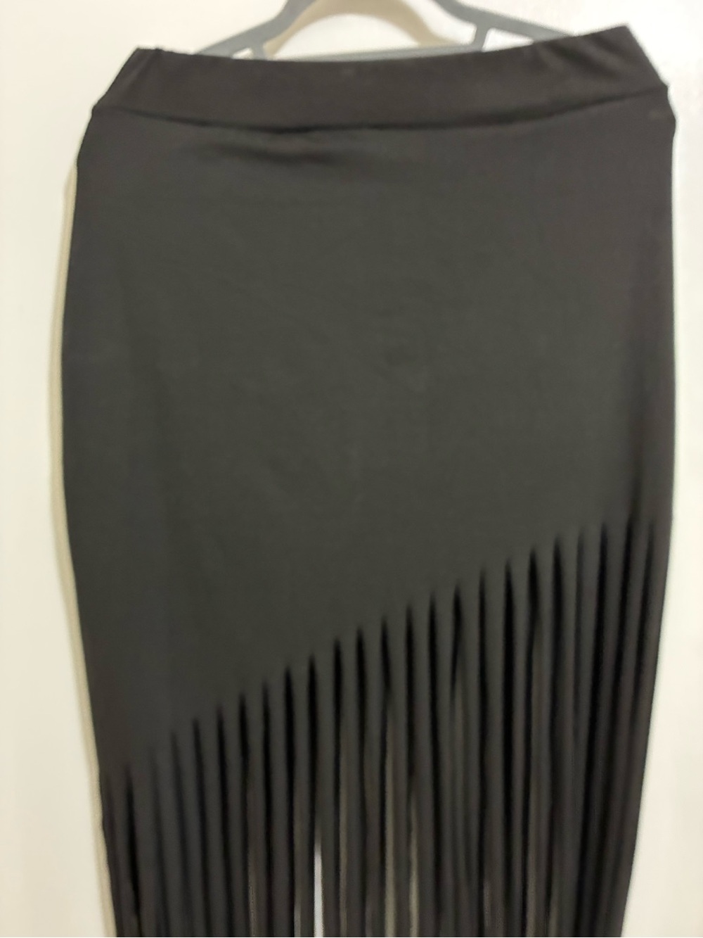Black Fringe Midi Skirt - Women size large - Picture 5 of 6